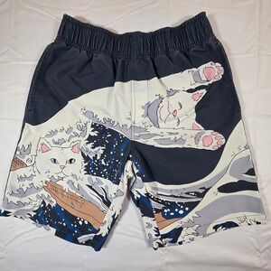 RIPNDIP Lord Nermal Great Wave Board Shorts Navy Blue Mens Small